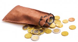 Euro coins isolated on white